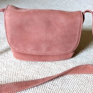 Vintage Coach sonoma flap crossbody in Rose Nubuc